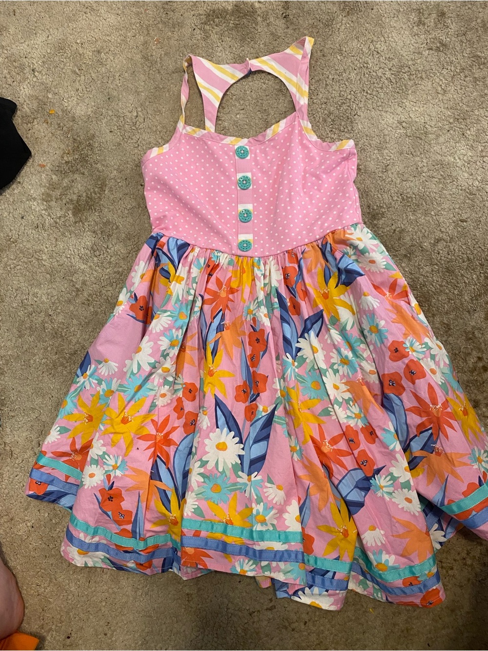Matilda Jane Pink Polka & Multicolor Floral Sundress